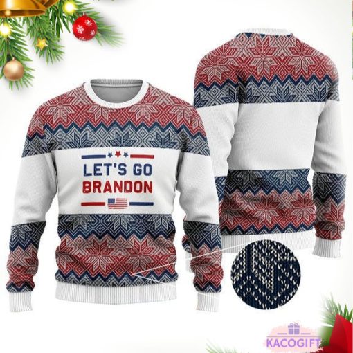 premium lets go brandon christmas ugly sweaters gift for family 2