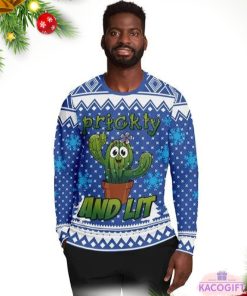 prickly and lit ugly christmas sweater 2