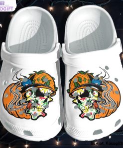 pumpkin weed skull tattoo 3d printed crocs shoes 2