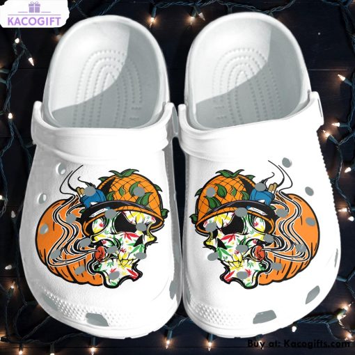 pumpkin weed skull tattoo 3d printed crocs shoes 2