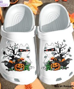 raven cat mummy pumpkin halloween 3d printed crocs shoes 1