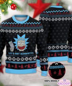 rick and morty get schwifty christmas ugly sweater 1