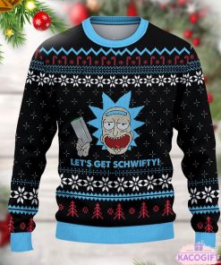 rick and morty get schwifty christmas ugly sweater 2