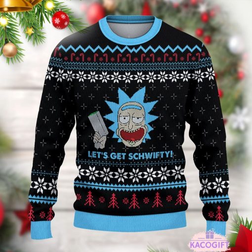 rick and morty get schwifty christmas ugly sweater 2