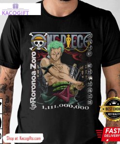 roronoa zoro bounty unisex shirt 2 z9l8sw