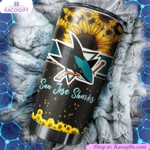 san jose sharks nhl tumbler beautiful sunflower design tumbler 1 ofyb7q