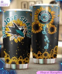 san jose sharks nhl tumbler sunflower design tumbler 1 iqkpjh