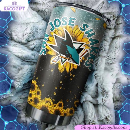 san jose sharks nhl tumbler sunflower design tumbler 2 m2lvhe