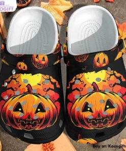 scary pumpkin dark night 3d printed crocs shoes 1