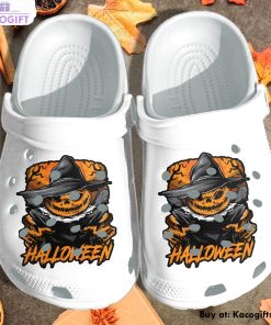 scary witch halloween pumpkin 3d printed crocs shoes 1