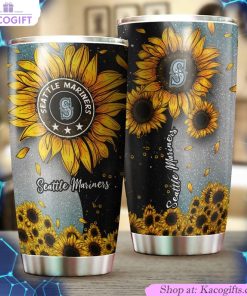 seattle mariners mlb tumbler featuring sunflower sunshine design 2 zp8hbd