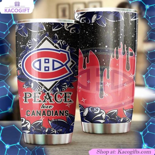 show your love for montreal canadians with this peace love nhl tumbler 2 flolhl