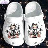 skull cat tattoo 3d printed crocs shoes 1