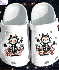 skull cat tattoo 3d printed crocs shoes 1