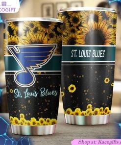 st louis blues nhl tumbler with beautiful sunflower design personalized drinkware for fans 2 aglurb