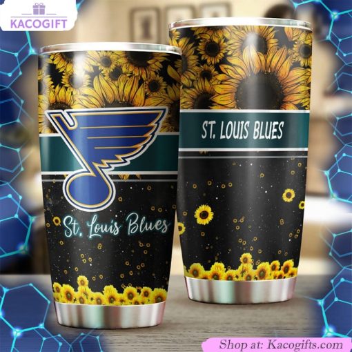 st louis blues nhl tumbler with beautiful sunflower design personalized drinkware for fans 2 aglurb