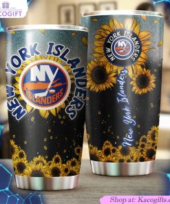 sunflower design new york islanders nhl tumbler ideal beverage container for sports enthusiasts 1 umpfer