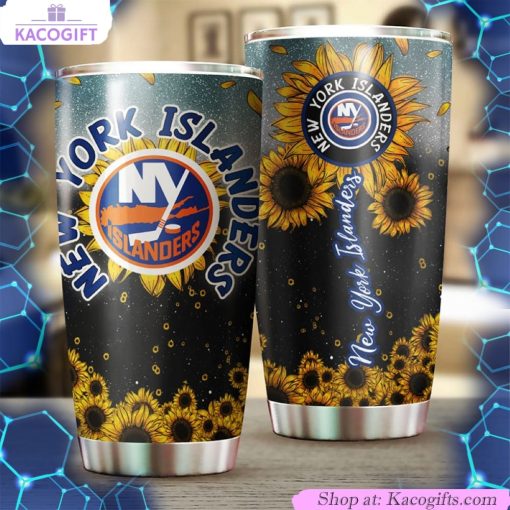 sunflower design new york islanders nhl tumbler ideal beverage container for sports enthusiasts 1 umpfer