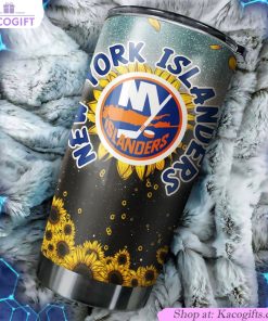 sunflower design new york islanders nhl tumbler ideal beverage container for sports enthusiasts 2 xvkrj5