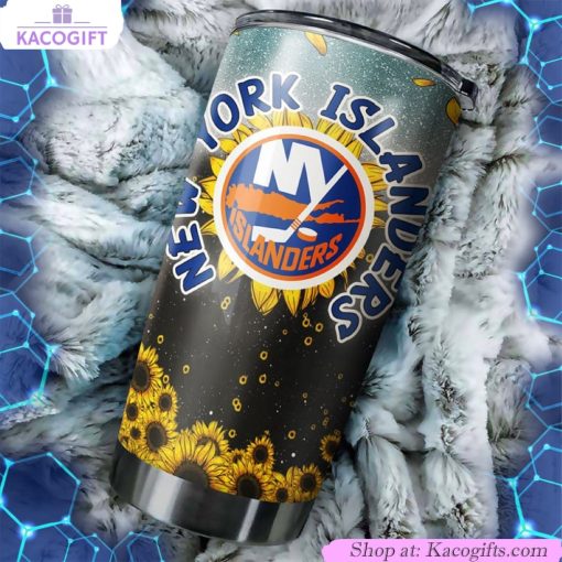 sunflower design new york islanders nhl tumbler ideal beverage container for sports enthusiasts 2 xvkrj5