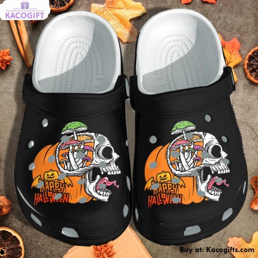 tattoo skull pumpkin weed 3d printed crocs shoes 1