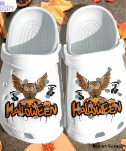 the owl on pumpkin 3d printed crocs shoes 1