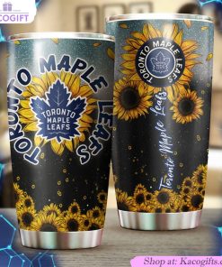 toronto maple leafs nhl tumbler with sunflower design 1 otsptu