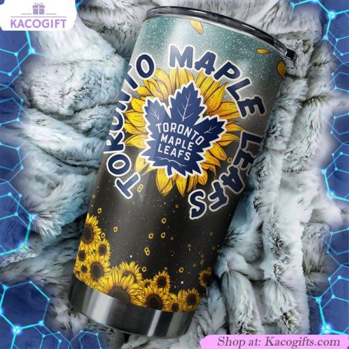 toronto maple leafs nhl tumbler with sunflower design 2 gte04u