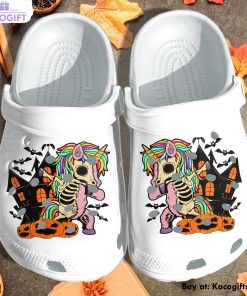 unicorn dabbing dance in halloween day 3d printed crocs shoes 1