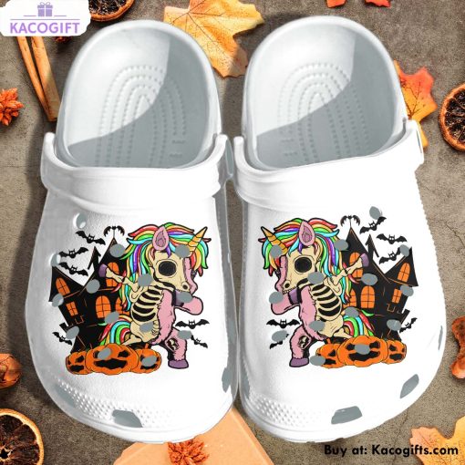 unicorn dabbing dance in halloween day 3d printed crocs shoes 1