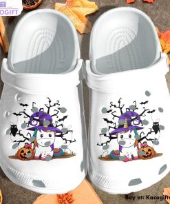 unicorn wearing witch hat 3d printed crocs shoes 1