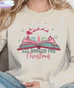 all booked for christmas shirt bookish short sleeve sweater 2