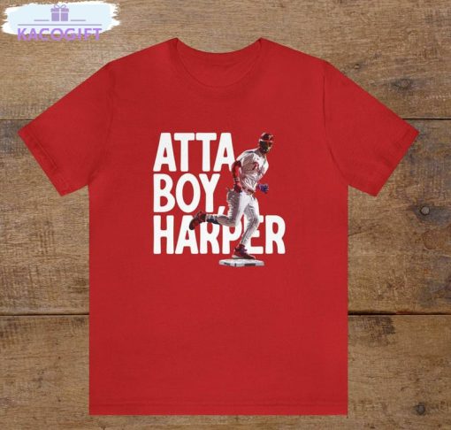 atta boy bryce harper red october shirt philadelphia the fightins short sleeve crewneck 2