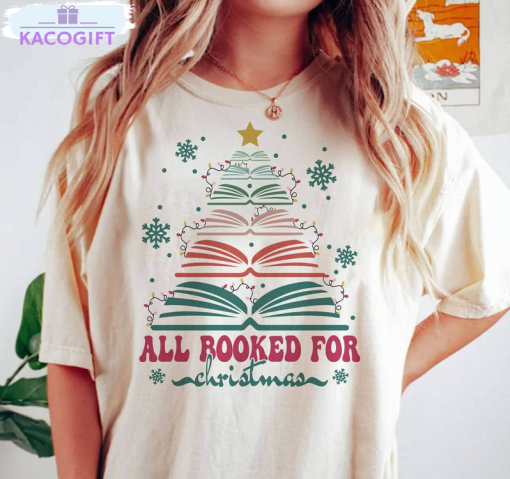 christmas book tree shirt book lovers sweater unisex hoodie 1