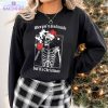 christmas coffee shirt christmas skeleton short sleeve sweater 1