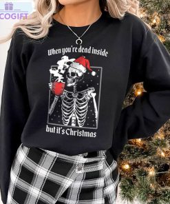 christmas coffee shirt christmas skeleton short sleeve sweater 1