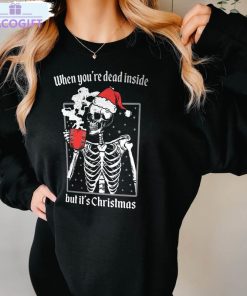 christmas coffee shirt christmas skeleton short sleeve sweater 2