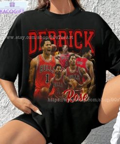 derrick rose shirt american basketball tee tops unisex t shirt 2