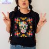 dia de los muertos shirt floral skull t shirt tee tops 1