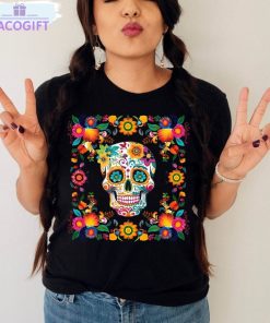 dia de los muertos shirt floral skull t shirt tee tops 1