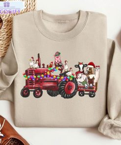 farm animals christmas shirt farm animals truck tee tops unisex hoodie 1