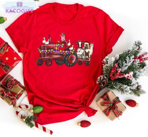 farm animals christmas shirt farm animals truck tee tops unisex hoodie 2