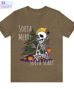 halloween spooky shirt sorta merry sorta scary unisex hoodie crewneck 1