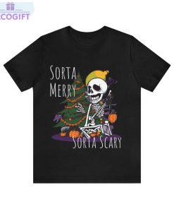 halloween spooky shirt sorta merry sorta scary unisex hoodie crewneck 3