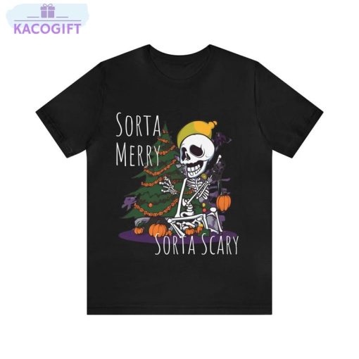 halloween spooky shirt sorta merry sorta scary unisex hoodie crewneck 3