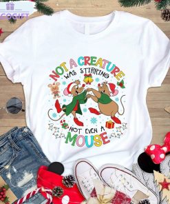 jaq and gus gus christmas shirt not a creature was stirring long sleeve sweatshirt 3