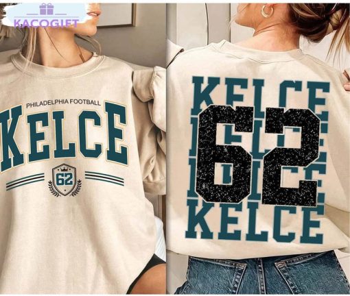 jason kelce 62 football shirt american football short sleeve crewneck 3