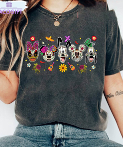 mickey and friends skull sugar shirt mexican halloween tee tops unisex t shirt 1