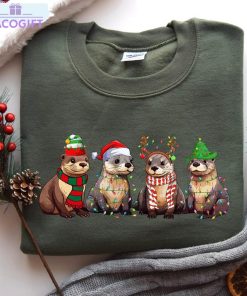 otters christmas lights shirt merry christmas unisex t shirt long sleeve 1