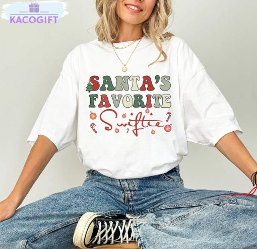 santas favorite swiftie shirt country concert in my xmas era long sleeve tee tops 1